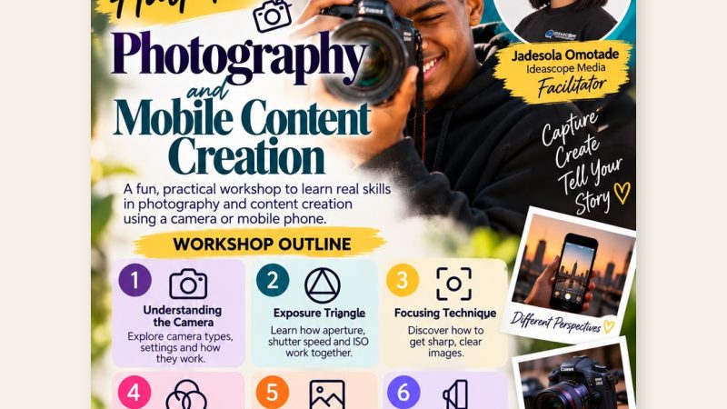 Ideascope Media Creative Executive Jadesola Omotade to Lead Teen Photography & Content Creation Workshop in Manchester